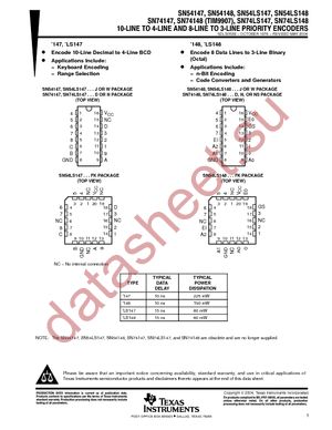 SN74LS148NSRE4 datasheet  